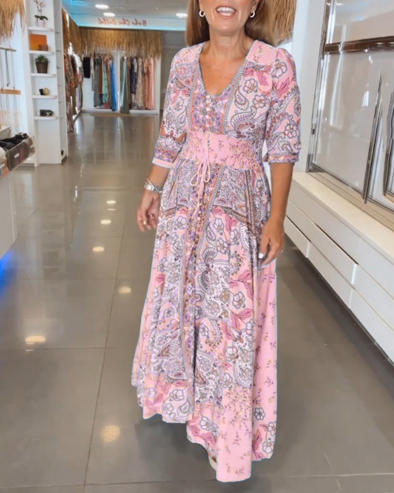 Mia – Elegant Holiday V-Neck Dress