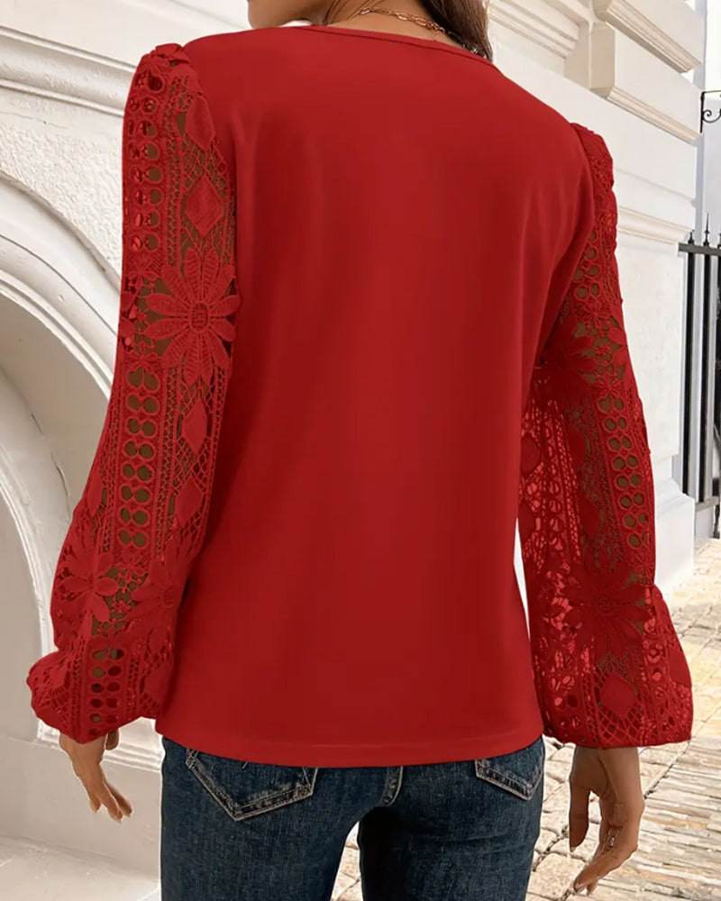 Asymmetrical Collar Long Sleeve Blouse