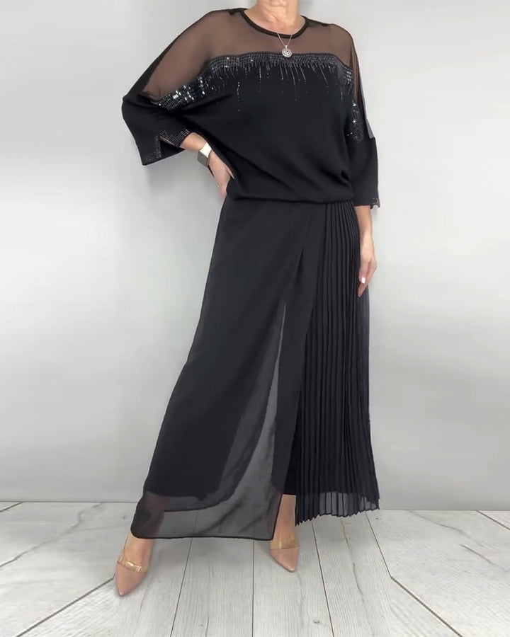 Mesh Split Loose Blouse