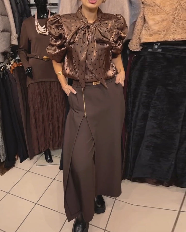 Elegant Casual Zipper Design Pants