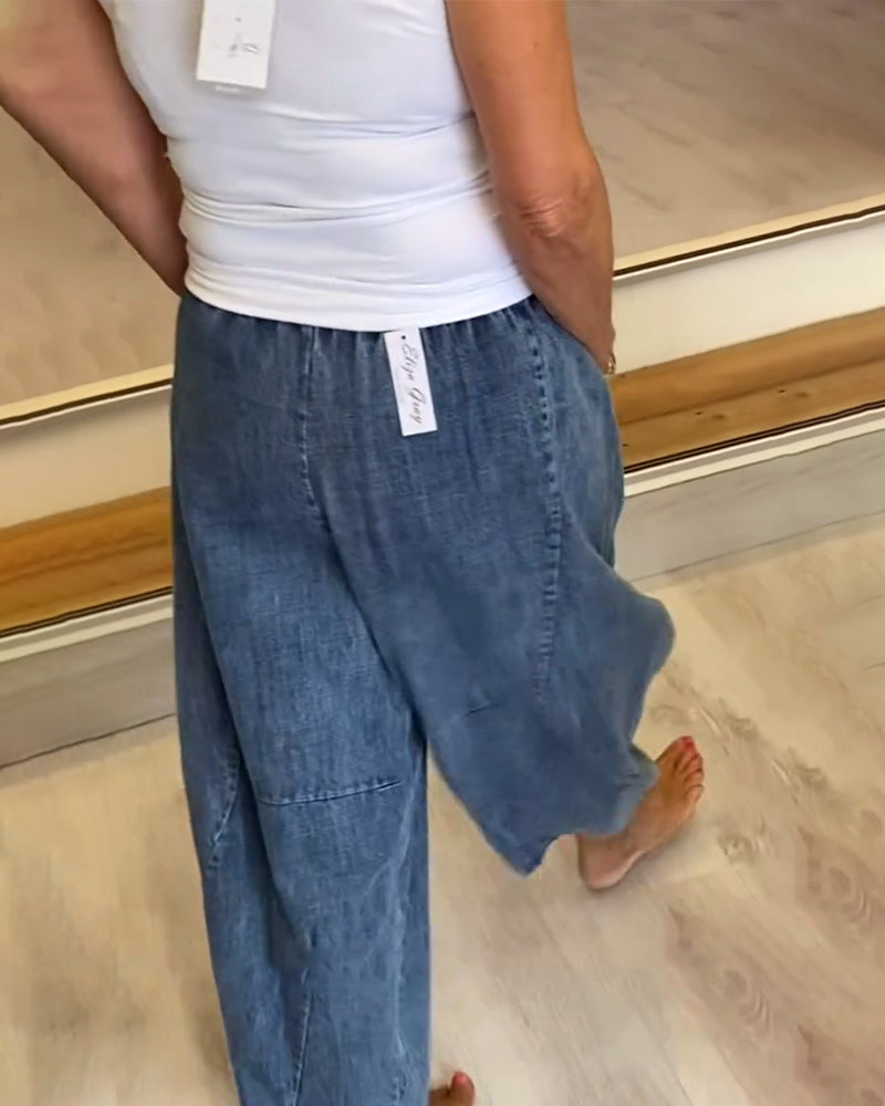 Relaxed Jeans with Elastic Waist