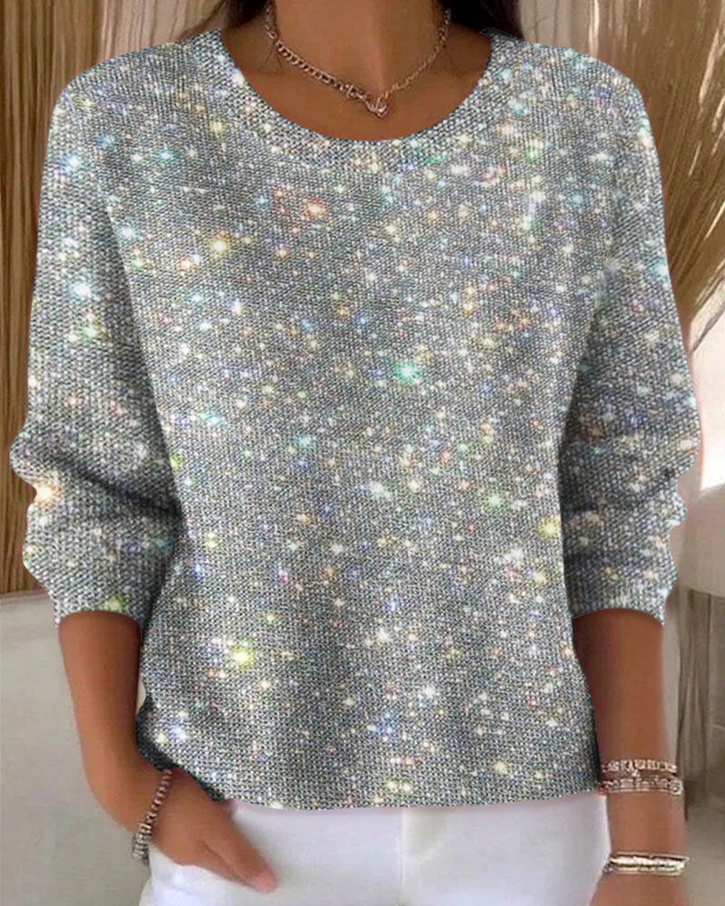 Casual Sweatshirt with Round Neck