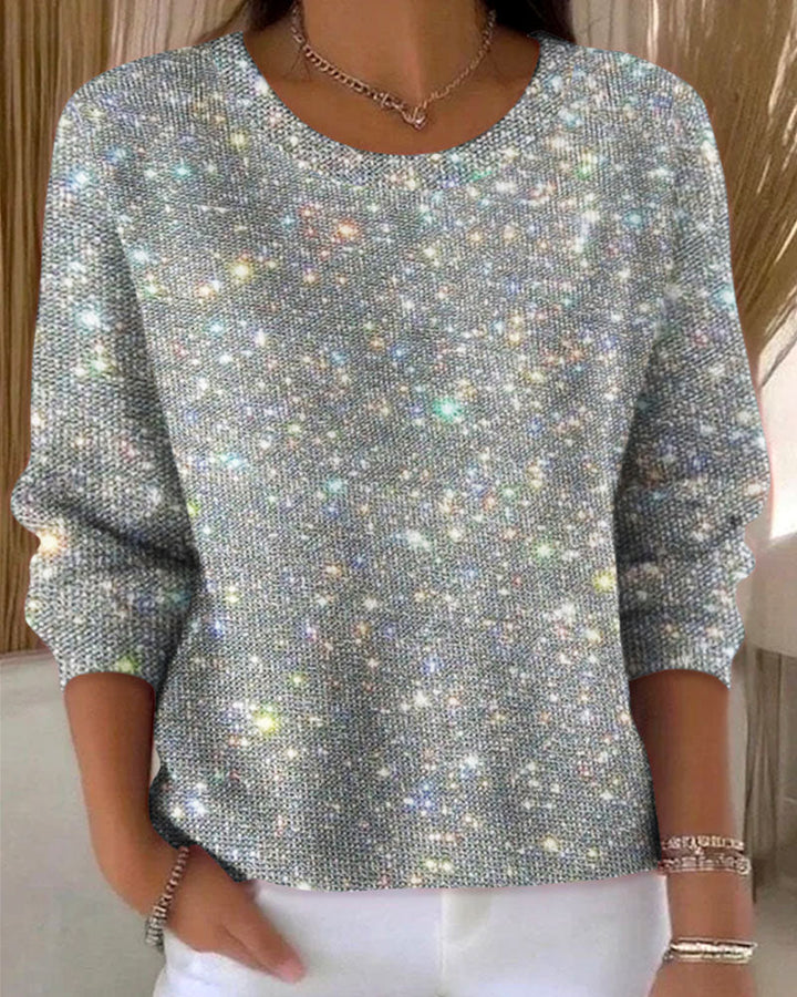 Casual Sweatshirt with Round Neck