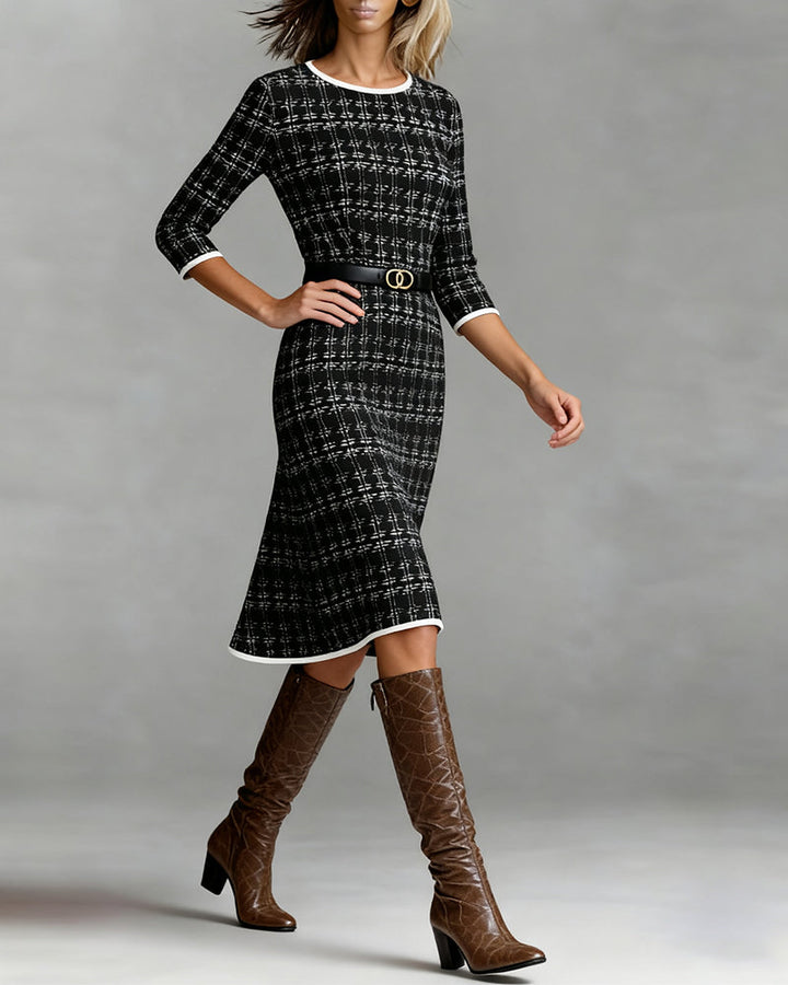 Round Neck Dress in Chanel Style