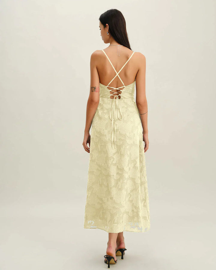 ELARA – JACQUARD SLIP BACKLESS MAXI DRESS