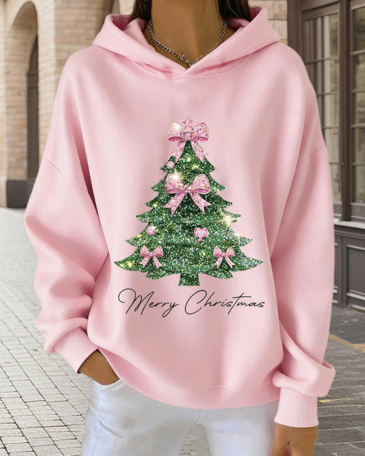 Casual Christmas Print Hoodie