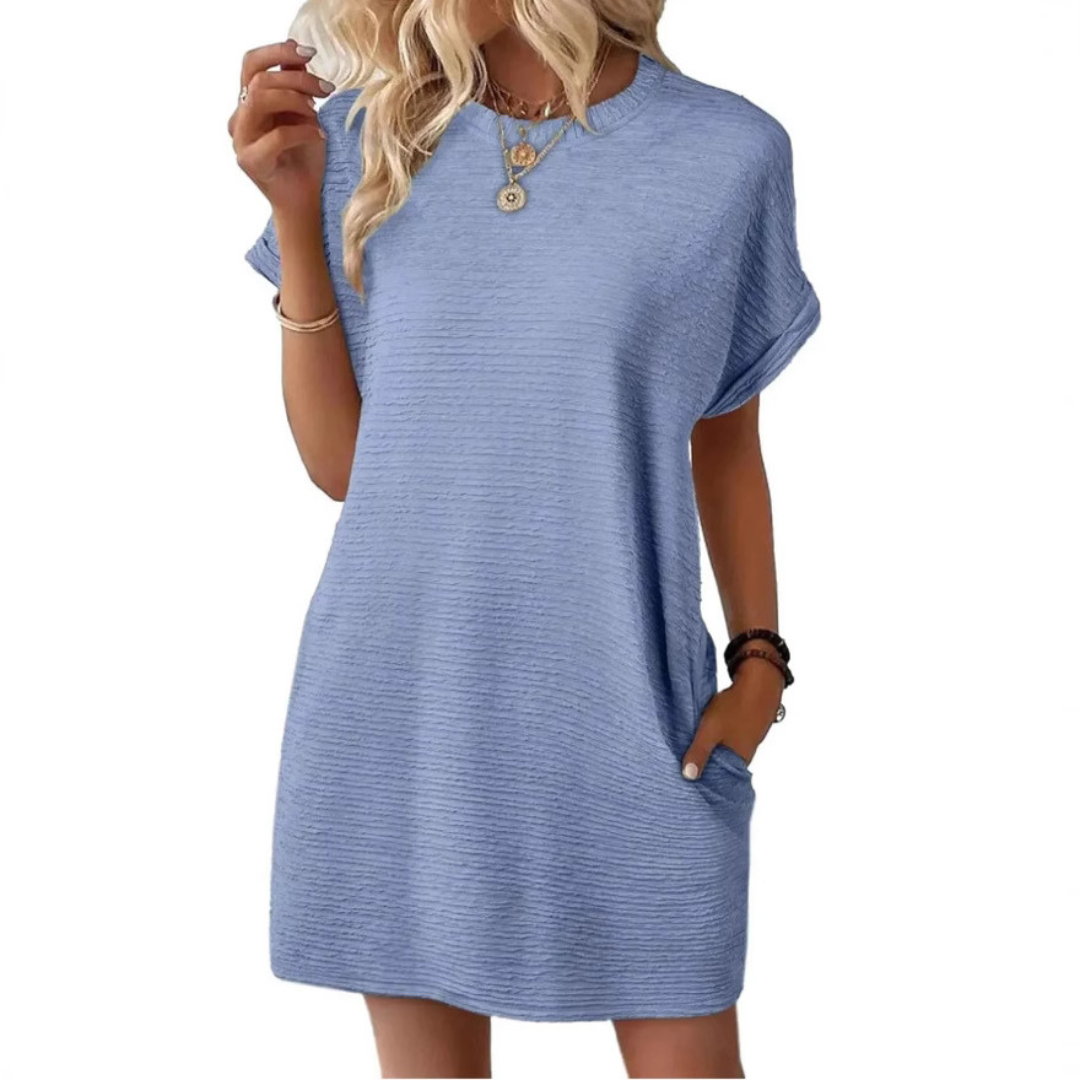 ROMINA – CASUAL MINIMALIST ROUND NECK SUMMER DRESS