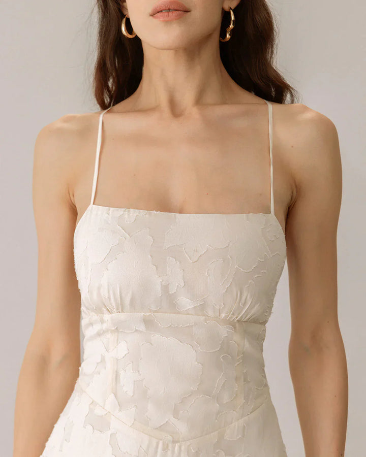 ELARA – JACQUARD SLIP BACKLESS MAXI DRESS