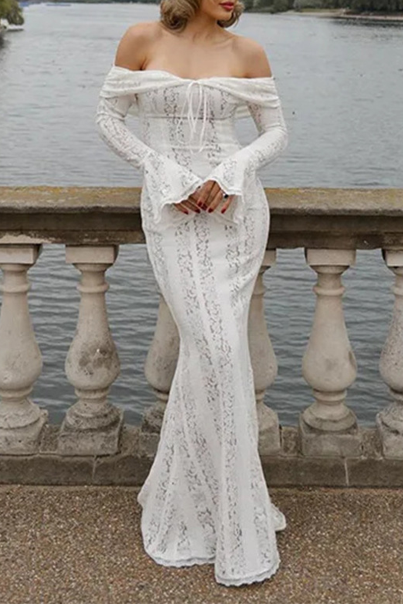 SAPHIRA – SEXY LACE HOLLOW OUT OFF-SHOULDER DRESS