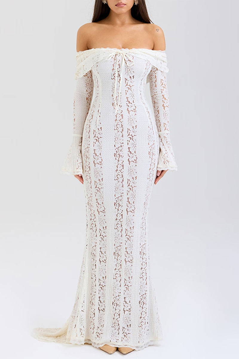 SAPHIRA – SEXY LACE HOLLOW OUT OFF-SHOULDER DRESS