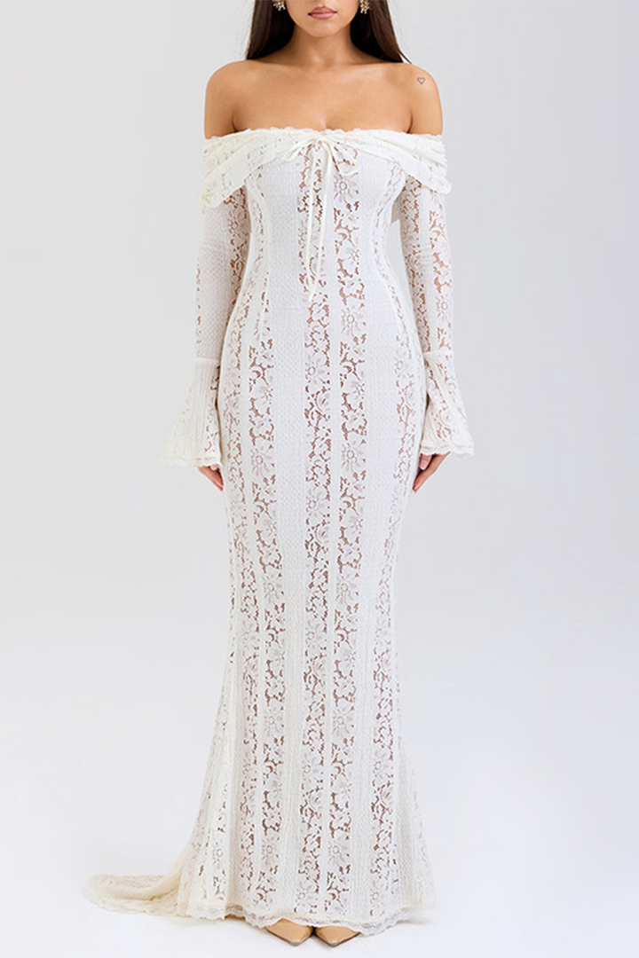 SAPHIRA – SEXY LACE HOLLOW OUT OFF-SHOULDER DRESS