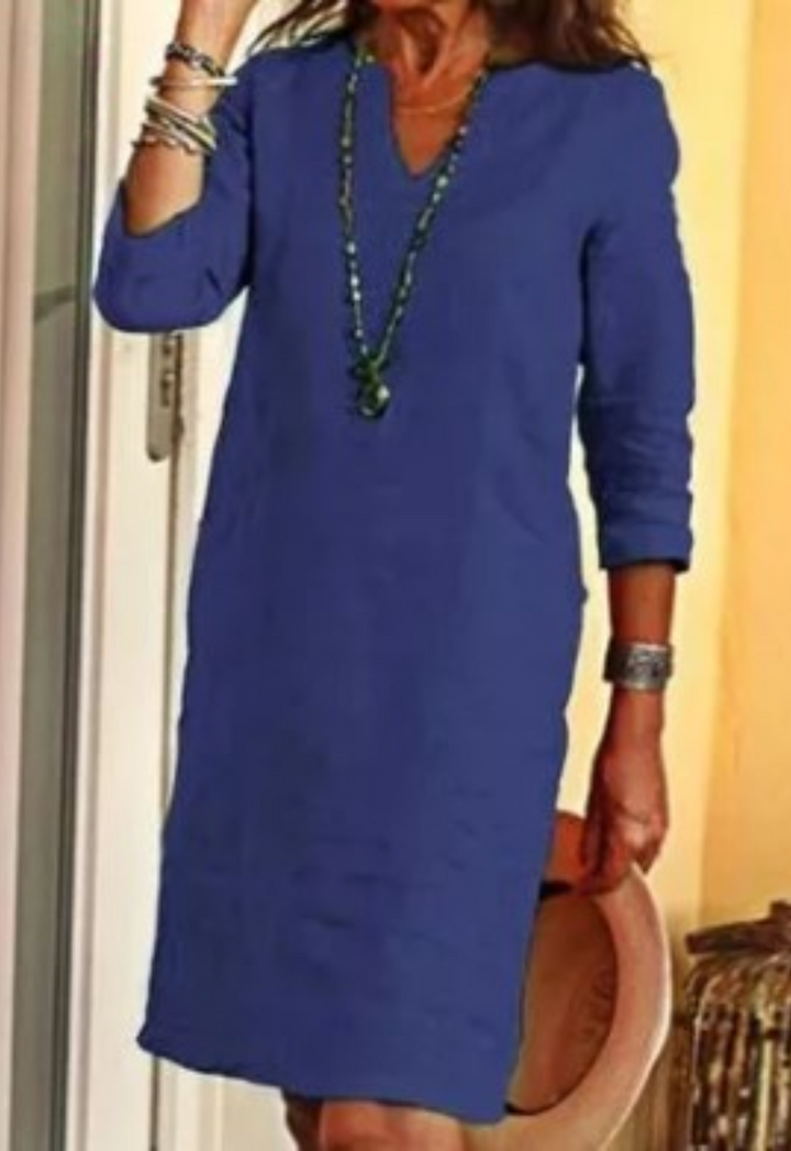 Elvy - Sleek V-Neck Dress