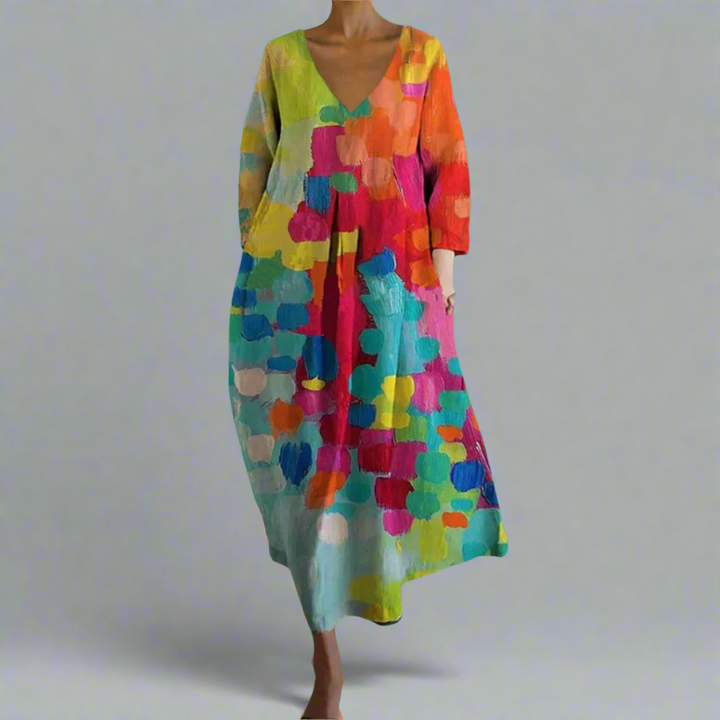 NYELITH – CHIC V-NECK DRESS