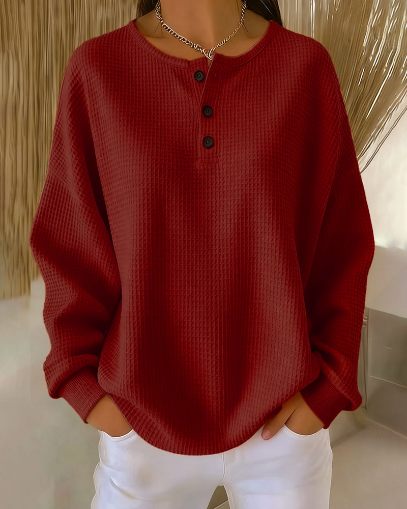 Modern Casual Long-Sleeve Sweatshirt in Solid Color