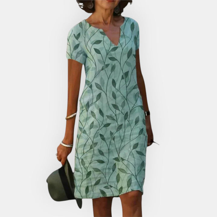 ARIENNA – EASY V-NECK CASUAL DRESS
