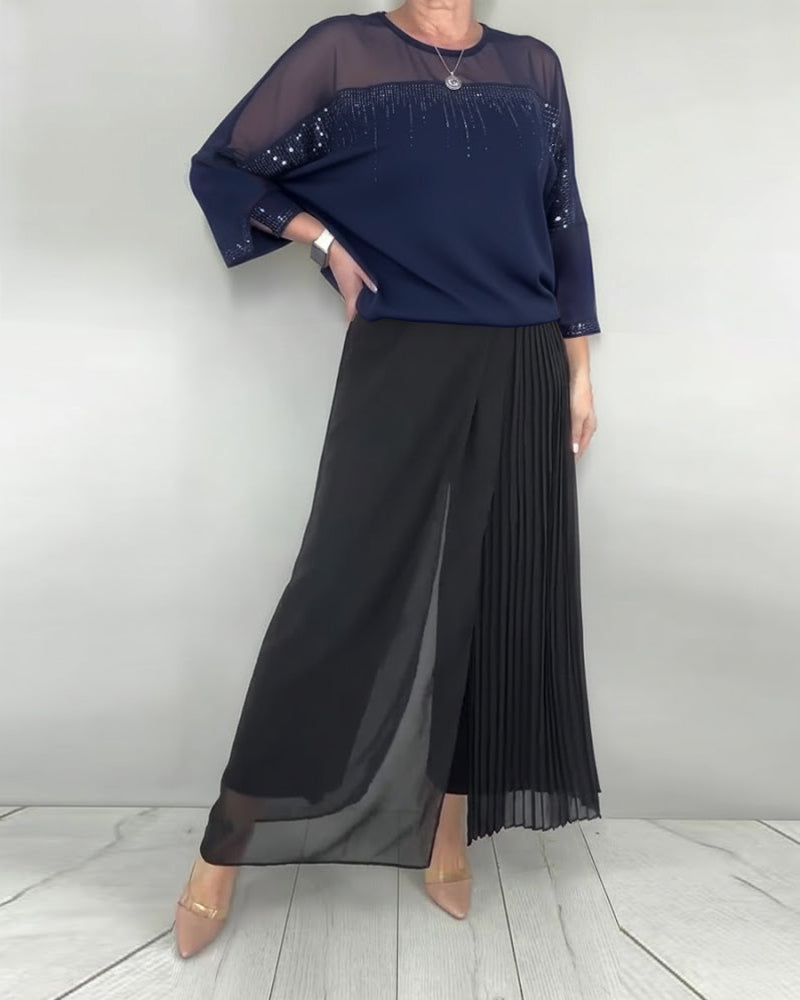 Mesh Split Loose Blouse