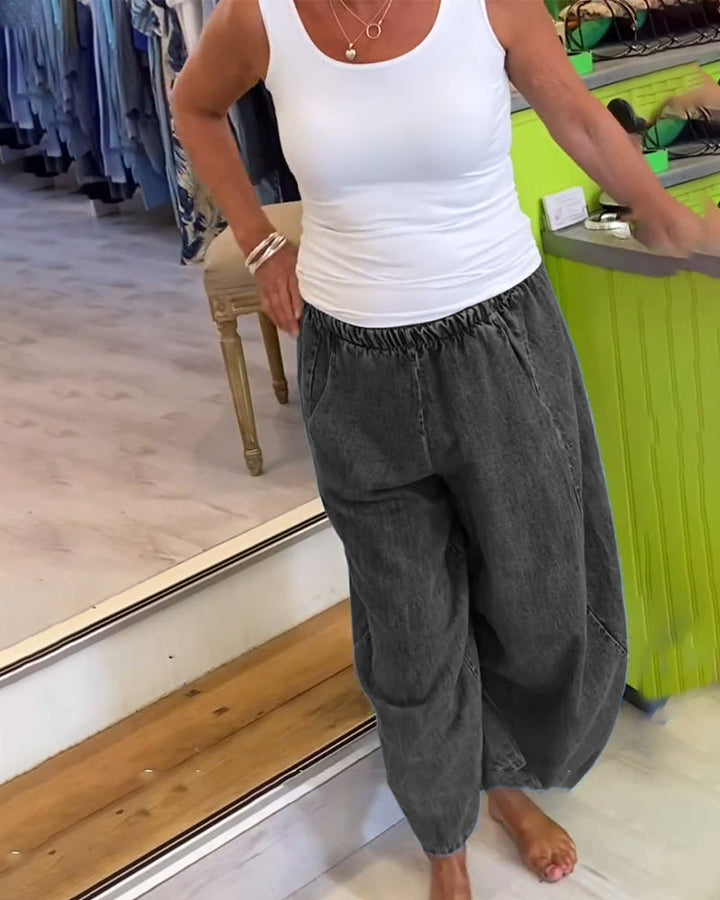 Relaxed Jeans with Elastic Waist