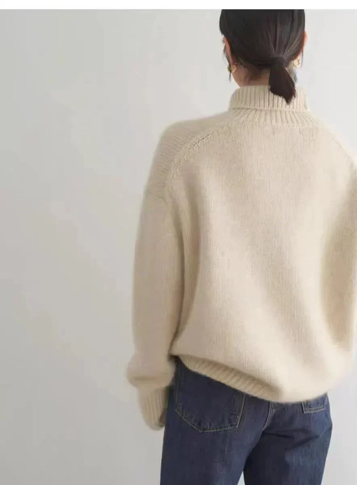 Kayla - High Collar Loose Knitted Sweater