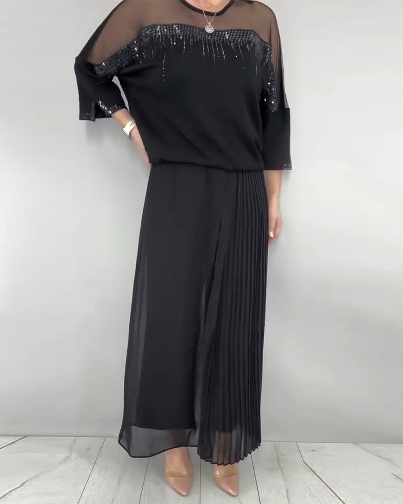 Mesh Split Loose Blouse