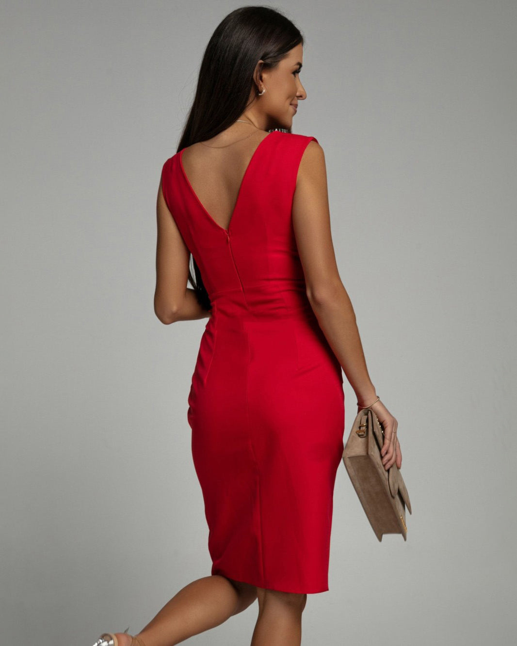 Sophia | Elegant V-Neck Slit Dress