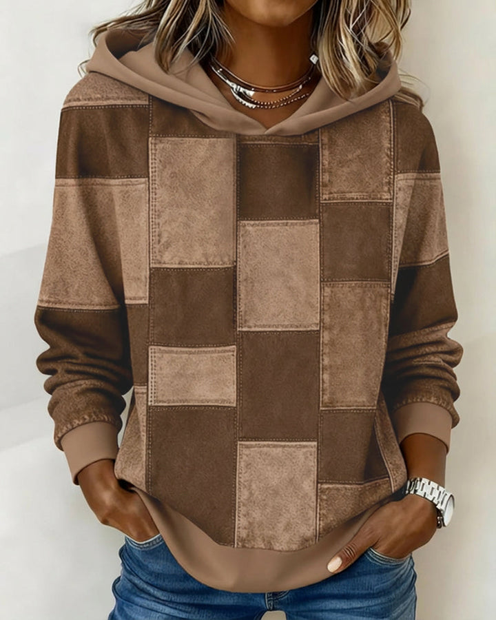 Stylish Checkered Hoodie with Long Sleeves