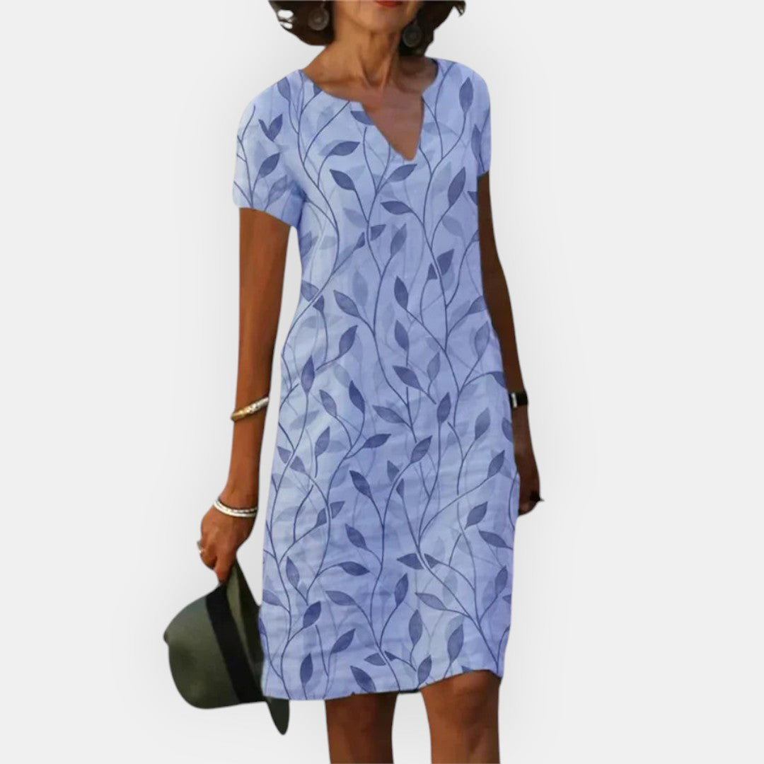 ARIENNA – EASY V-NECK CASUAL DRESS