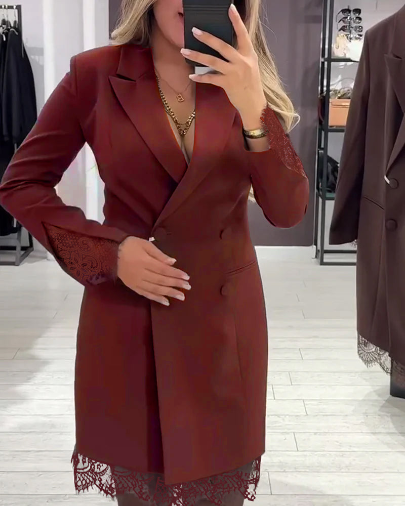 Dress With V-Neck and Inserts for Work