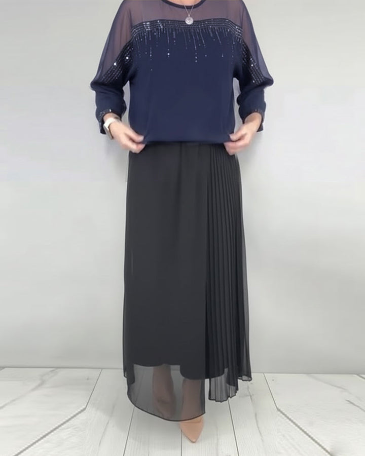 Mesh Split Loose Blouse