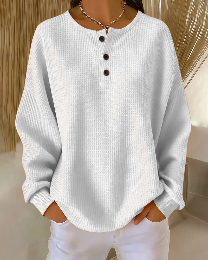 Modern Casual Long-Sleeve Sweatshirt in Solid Color