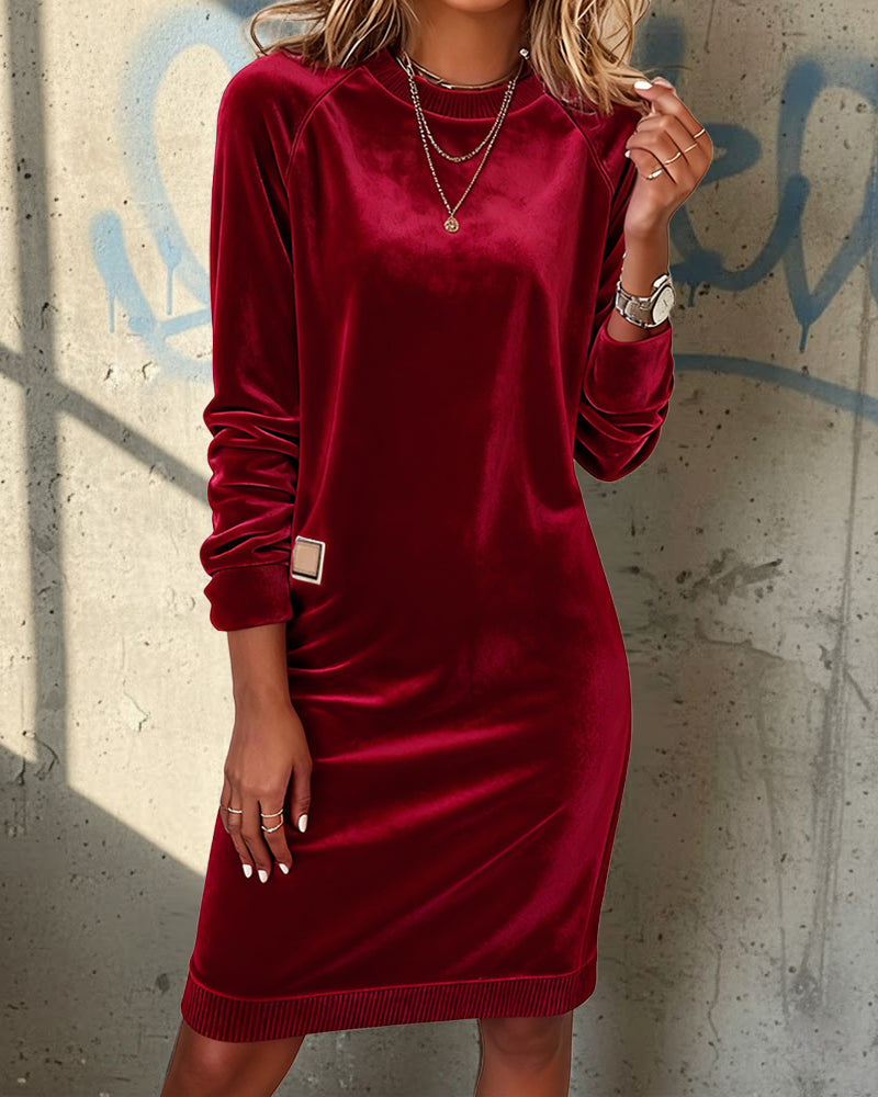 Dress Modern Round Neck Long Sleeve
