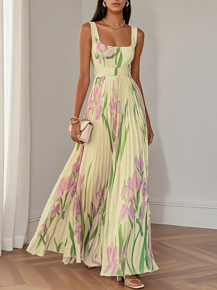 Mary - Elegant Pleated Maxi Dress