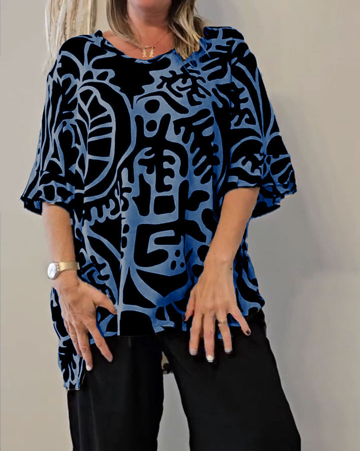 Abstract Botanical Print Top