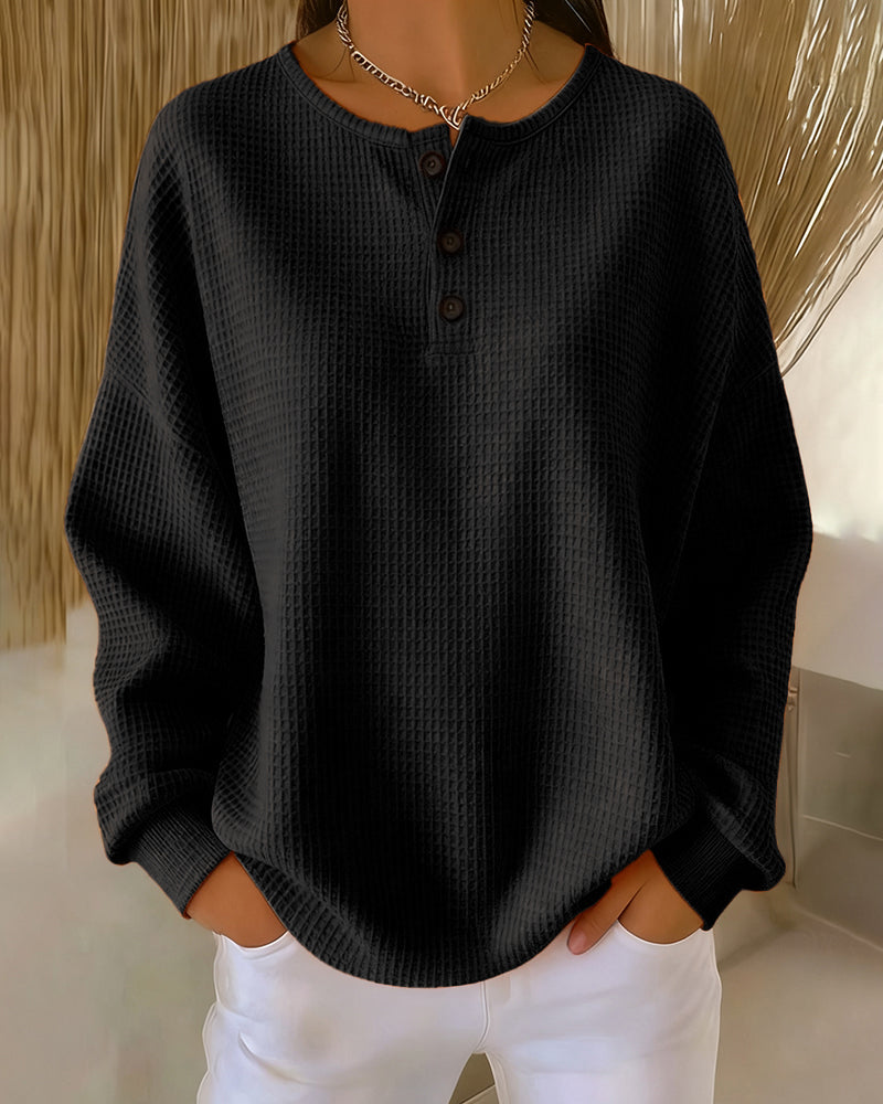 Modern Casual Long-Sleeve Sweatshirt in Solid Color