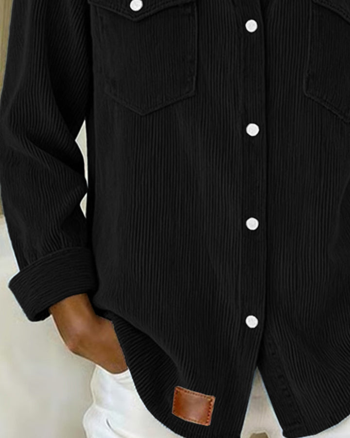 Long Sleeve Shirt With Lapel And Buttonhole