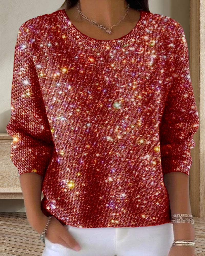 Casual Sweatshirt with Round Neck