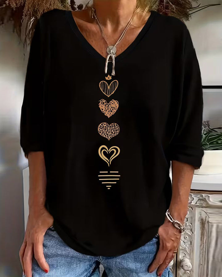 V-Neck Heart-Shaped Top
