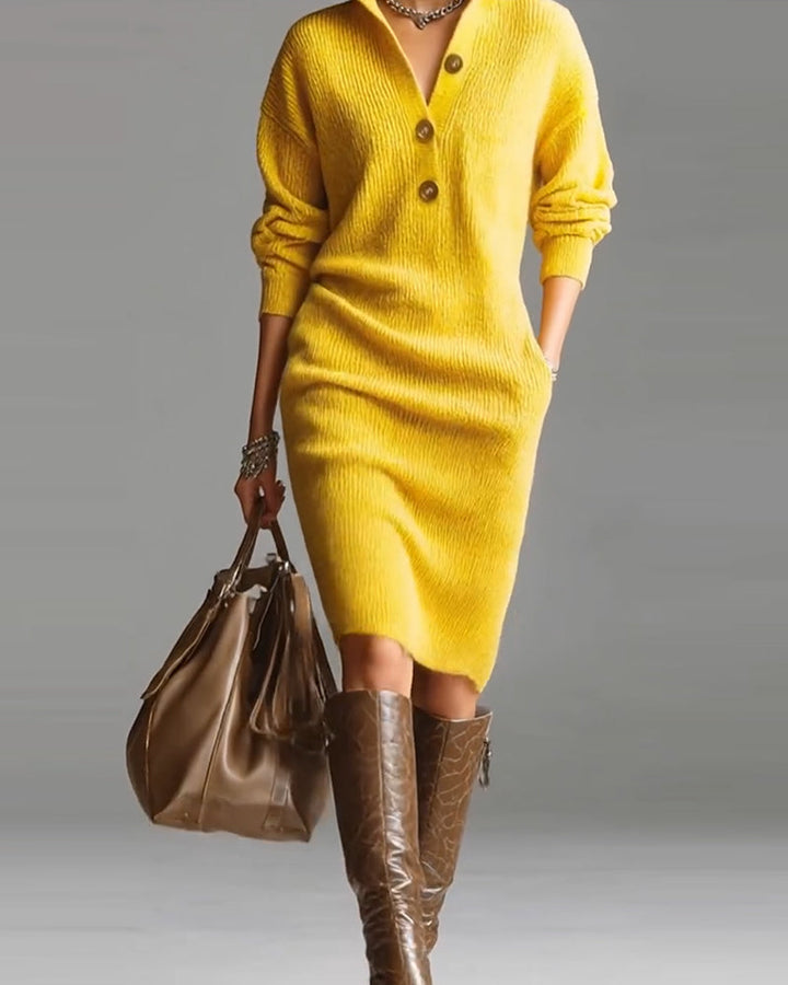 Sweater Dress Casual Solid Color Autumn and Winter