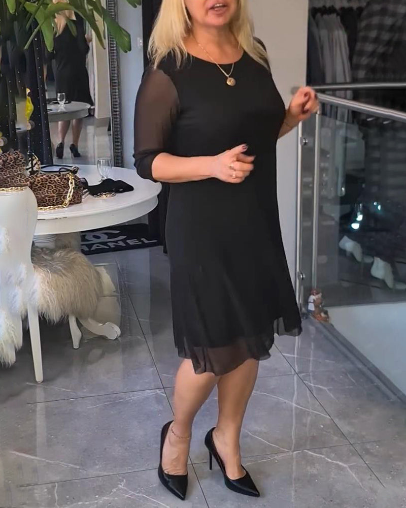 Transparent and Modern Solid Color Dress