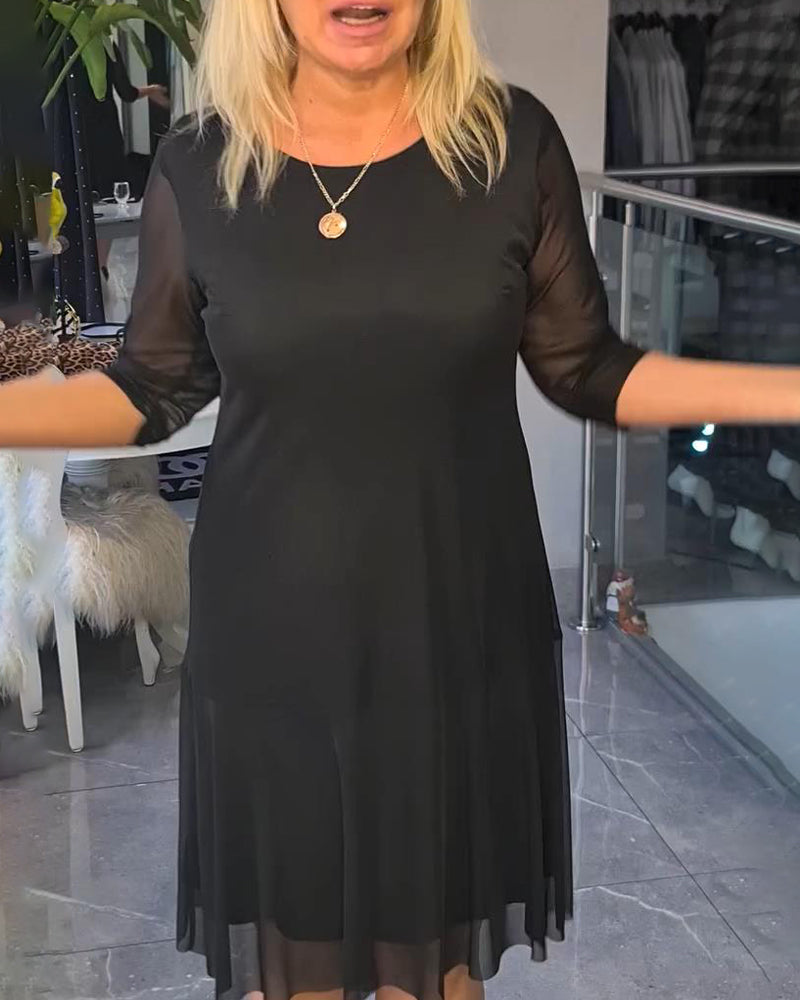 Transparent and Modern Solid Color Dress