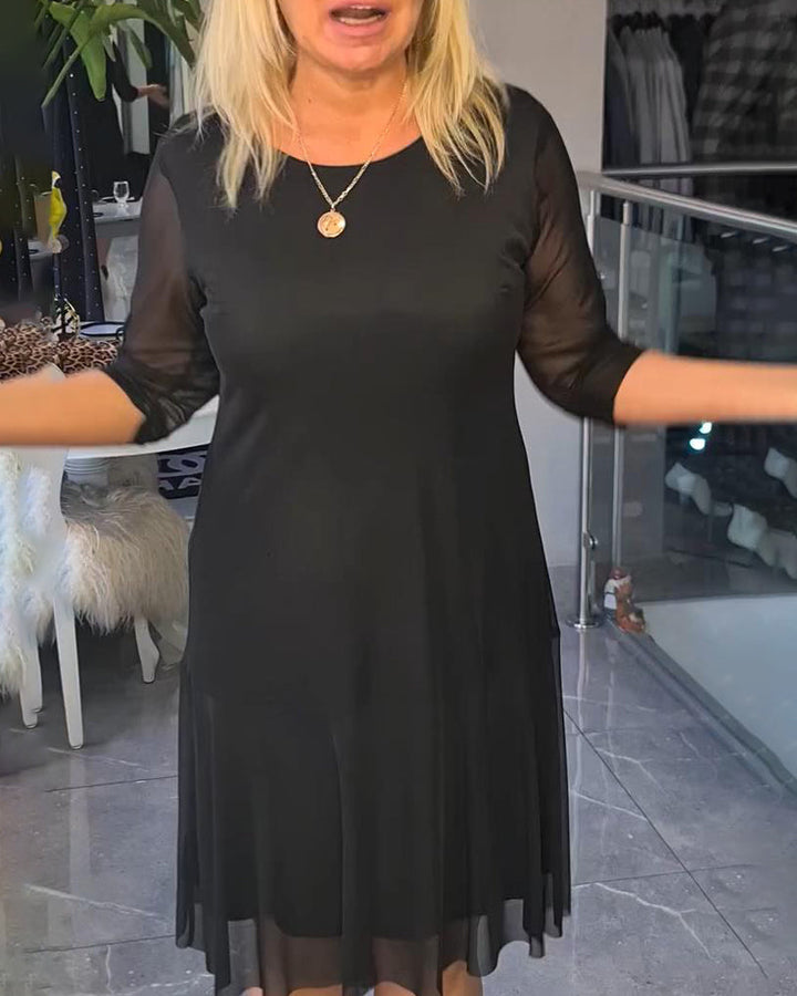 Transparent and Modern Solid Color Dress