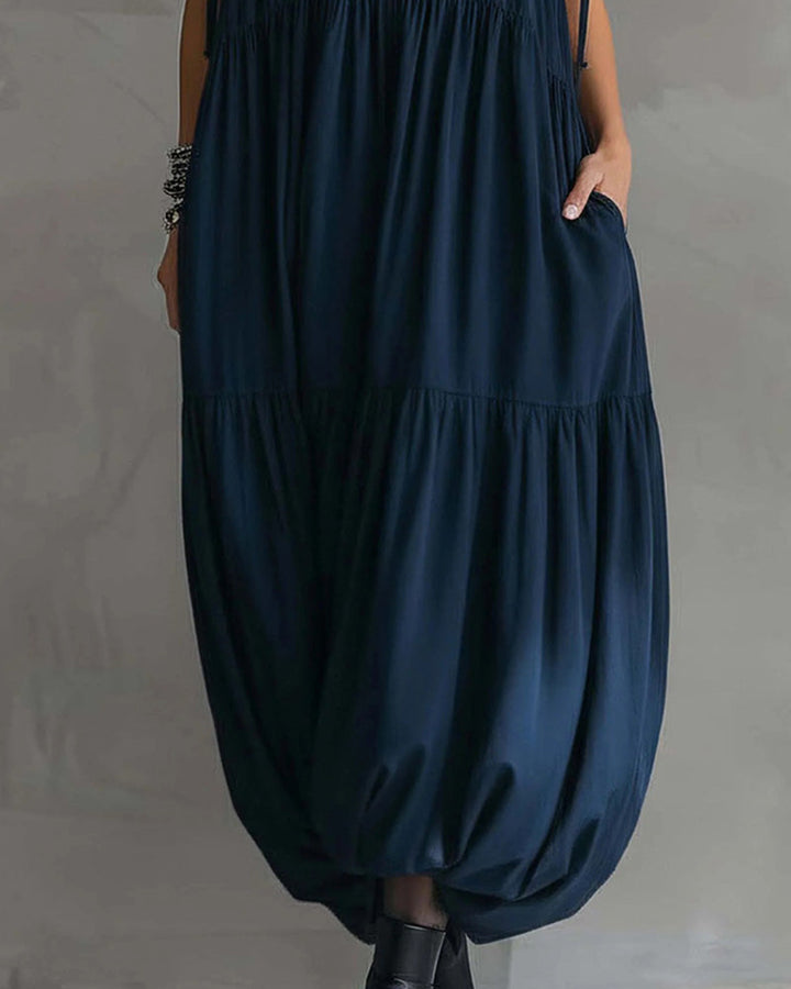 Sleeveless Lace Lantern Dress