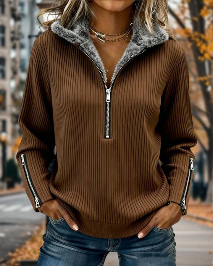 Casual Half-Zip Collar Sweatshirt