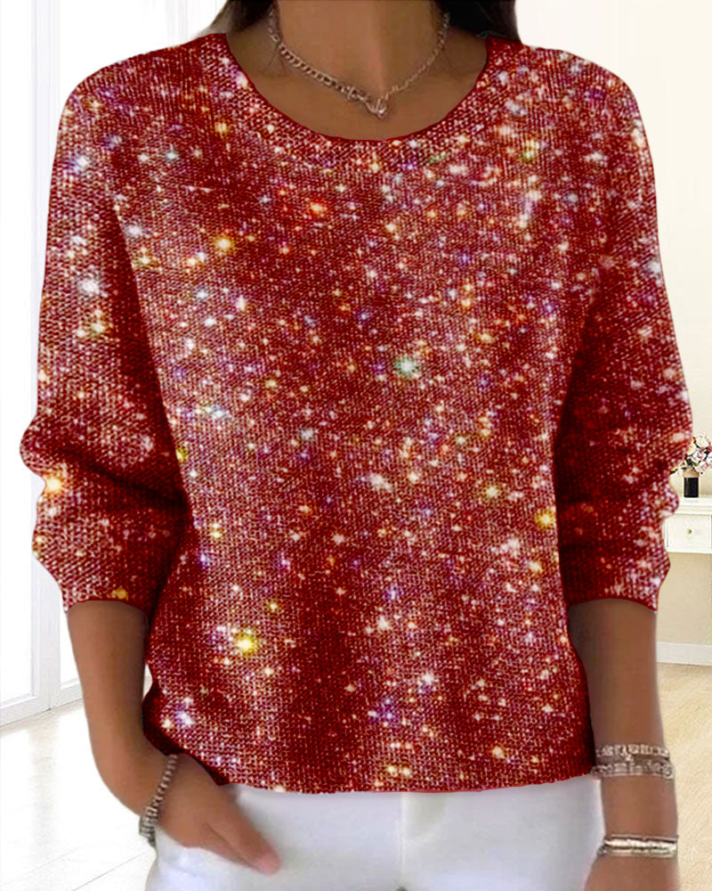 Casual Sweatshirt with Round Neck