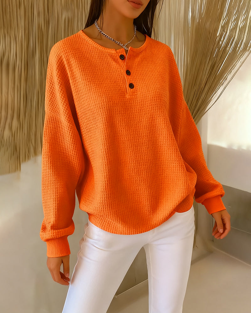 Modern Casual Long-Sleeve Sweatshirt in Solid Color