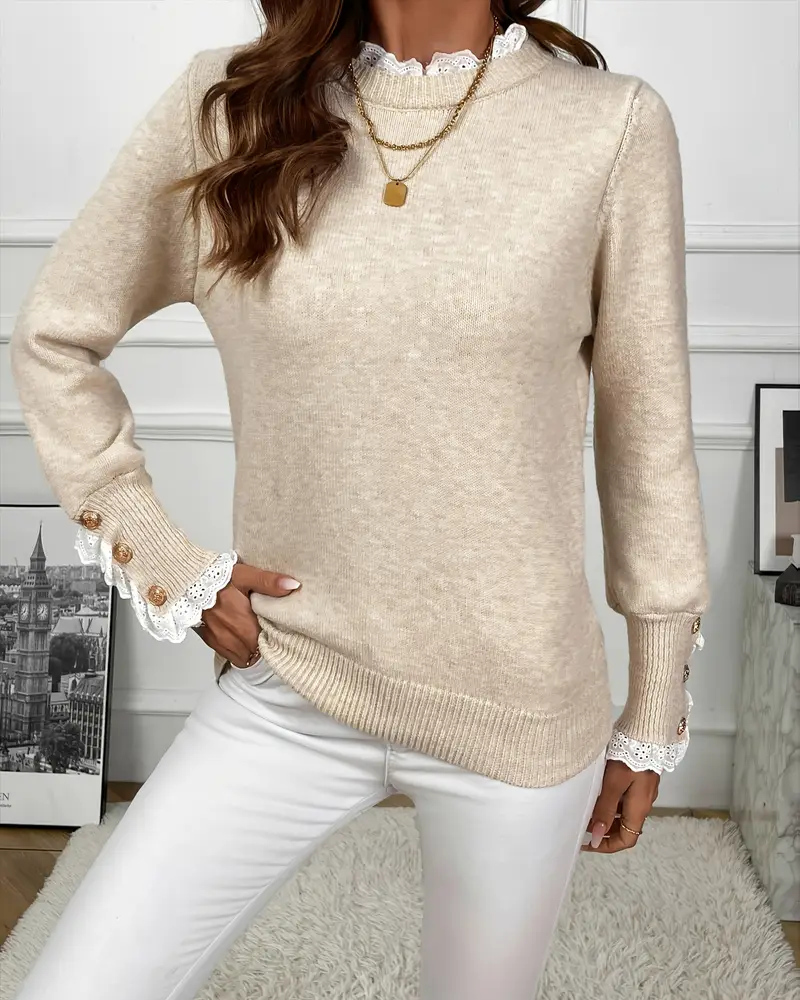 Elegant Sweater with Blonde Edge