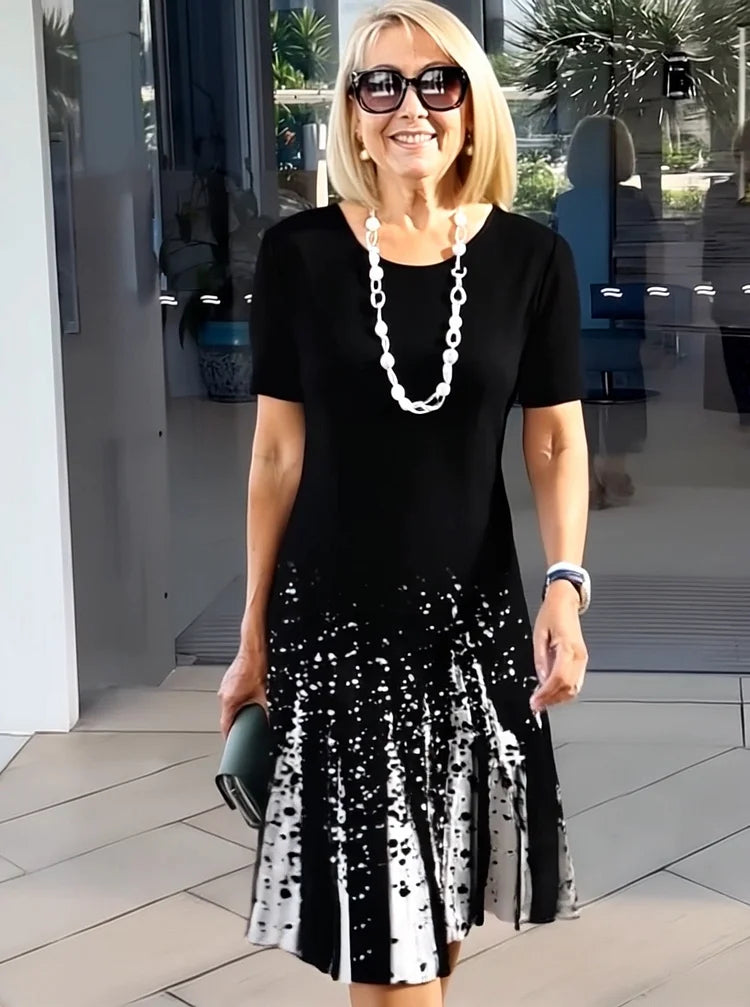 SHIRA – COMFORTABLE LOOSE PRINTED MEDIUM DRESS