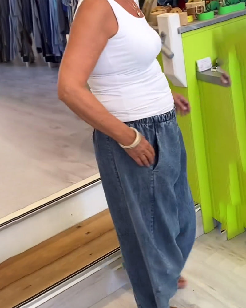 Relaxed Jeans with Elastic Waist