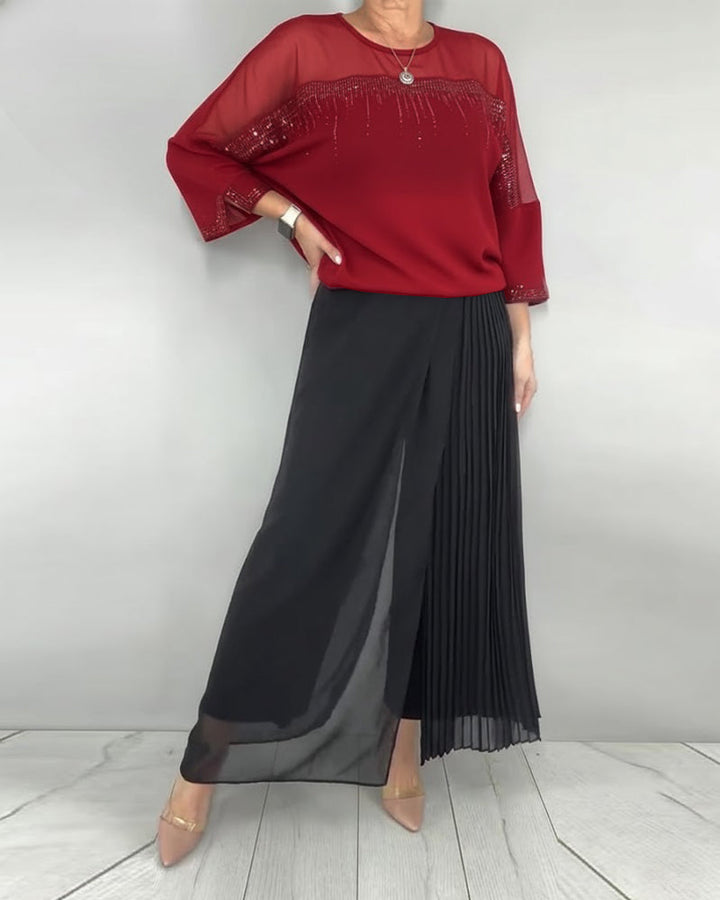 Mesh Blouse Split Loose