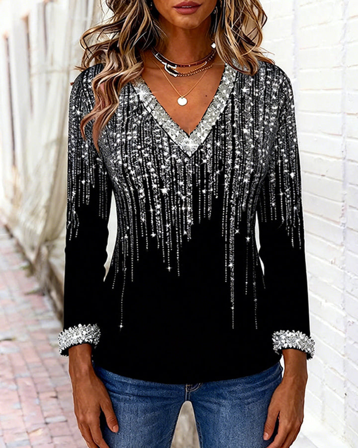 Trendy Loose Top with V-Neck