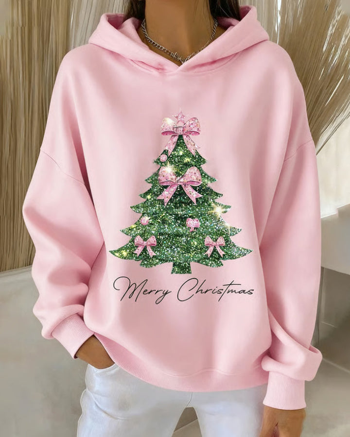 Casual Christmas Print Hoodie